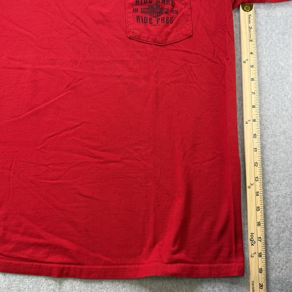 Harley-Davidson Redstone Huntsville‎ AL Pocket T-Shirt Red Men's Size XL - Picture 5 of 7